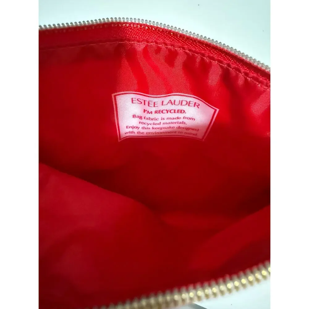Estee Lauder Pink Star Pattern Clutch / Travel Pouch - Zip Closure